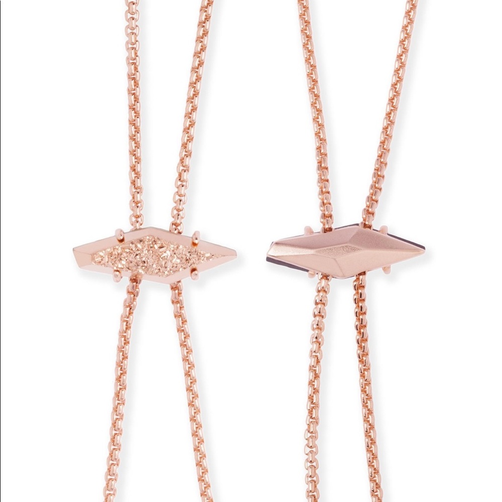NWT KENDRA SCOTT ADJUSTABLE ROSE GOLD NECKLACE